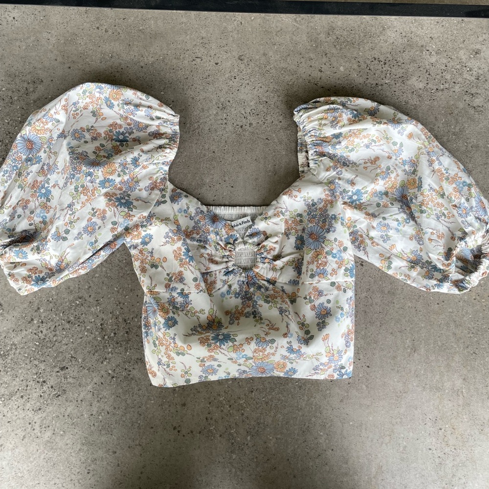 Wmns Abercrombie&Fitch Floral print puff sleeve top Size XXS